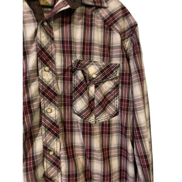 Cowboy Legend Mens Snap Plaid Long Sleeve Cotton Pocket Button Up Shirt Large - Picture 3 of 10